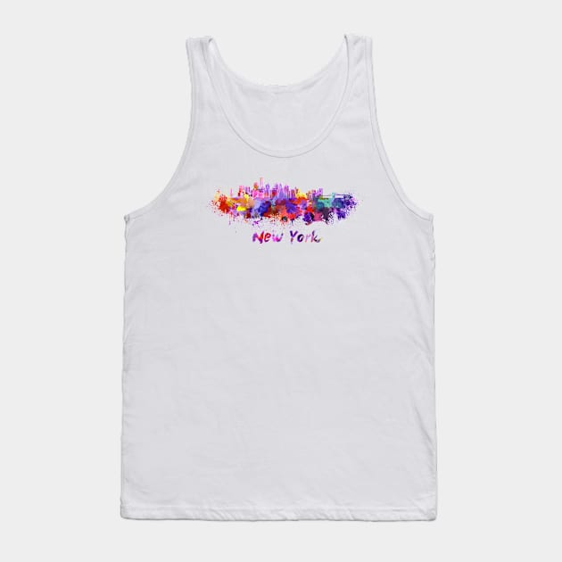 New york skyline in watercolor Tank Top by PaulrommerArt